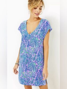 Lilly Pulitzer EUC Talli Cover-up SZ XXS Lilac Rose We Mermaid it